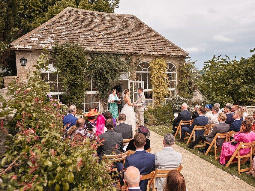 Ceremony in front of the orangery
