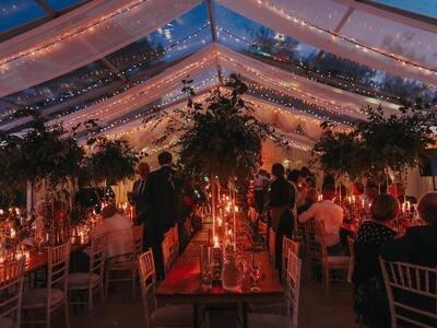Candlelit dinner in the marquee